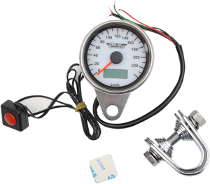 Programmable Mini Electronic Speedometer With Odometer/tripmeter White
