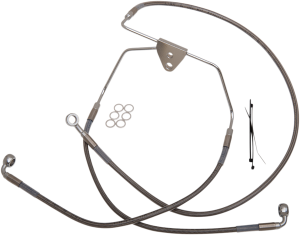 Extended Length Stainless Steel Brake Line Kit Silver, Clear-coated Oversize [+254 mm (10'')], 1, nordicamoto.ro