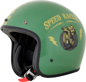 Fx-76 Speed Racer Vintage Helmet Gloss Green/gold 2x-large Gloss, Gold, Green