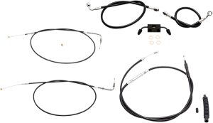 Standard Black Vinyl Braided Handlebar Cable/brake Line Kit Black, 1, nordicamoto.ro