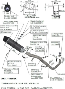 Lv One Evo Carbon Full-system Exhaust Black, Matte, 4, nordicamoto.ro