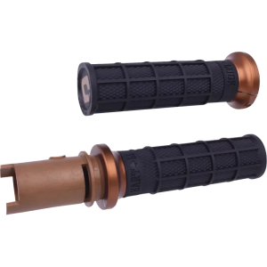 Hart-luck Signature V-twin Lock-on Grips Brown, Black 