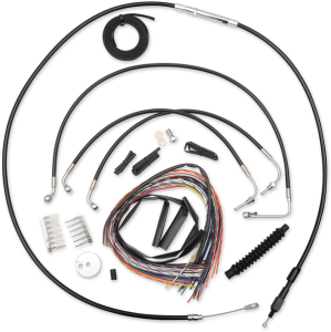Complete Black Vinyl Braided Handlebar Cable/brake Line Kit Black