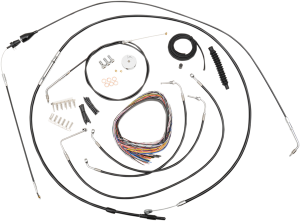 Complete Black Vinyl Braided Handlebar Cable/brake Line Kit Black