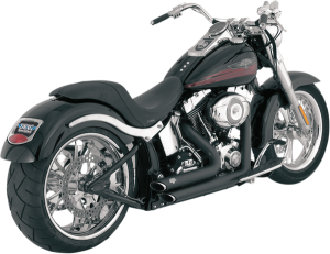 Shortshots Staggered Exhaust System Black, 1, nordicamoto.ro