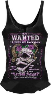 Womens Most Wanted Skull Lace-up Top Black Medium Black M, 1, nordicamoto.ro