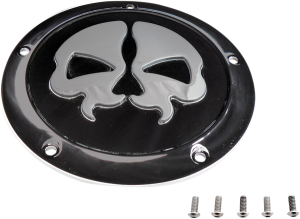 Split Skull Derby Cover Black, Chrome, 1, nordicamoto.ro