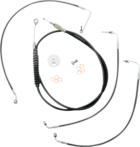 Standard Black Vinyl Braided Handlebar Cable/brake Line Kit Black