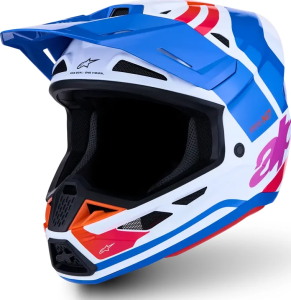Casca Alpinestars S-M7 Core Alb/Albastru/Roz, nordicamoto.ro