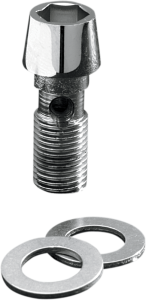Polished Chrome Tapered Socket-head Banjo Bolt Silver, Chrome, Polished