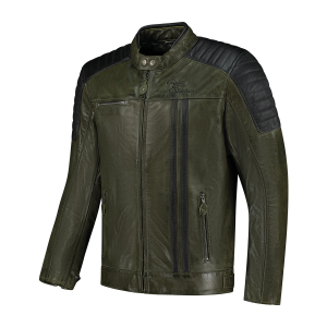 Geaca Piele Rusty Stitches Cooper Green/Black