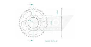 Pinion standard spate 520 negru, 2, nordicamoto.ro
