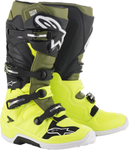Cizme Alpinestar Tech 7 Yellow Fluo Military Green Black