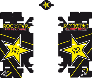 Rockstar Rad Louver Decals Black, Yellow, 2, nordicamoto.ro