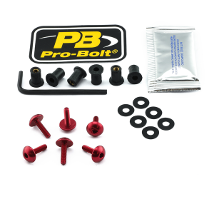 Screen Bolt Aluminium Red