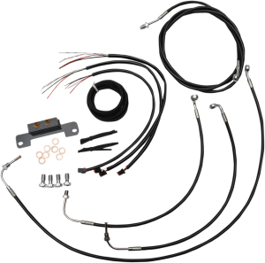 Complete Black Vinyl Braided Handlebar Cable/brake Line Kit Black, 1, nordicamoto.ro