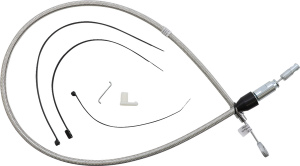 Polished Stainless Quick Connect Upper Clutch Cable Silver