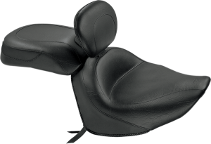 Vintage Wide Touring Seat With Driver Backrest Black, 1, nordicamoto.ro