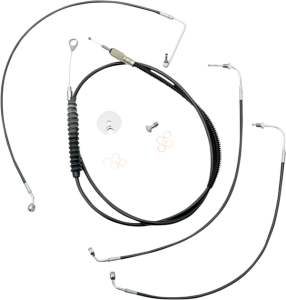 Standard Black Vinyl Braided Handlebar Cable/brake Line Kit Black, 1, nordicamoto.ro