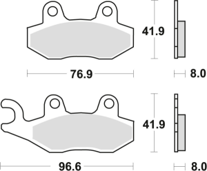 Placute frana fata/spate TRW Organice APRILIA SX 125 '18-/HONDA NSR 150 '02-/KAWASAKI KLX 125 '10-'13/KDX 250 '90-'94/KLX 250 '09-'17/KLF 300 '89-'07/H2 1000 '18 -/YAMAHA WR 125 '91-'97/TT 350 '91-'95/XTZ 750 '89-'97