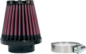 Universal Round Tapered Type Clamp-on Air Filter Black, Red