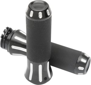 Custom Grips Black, Silver, 1, nordicamoto.ro