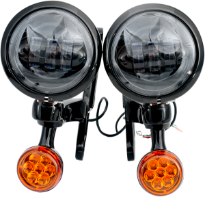 Light Brackets With Led Auxiliary Lights And Turn Signals Chrome, 1, nordicamoto.ro