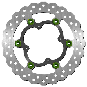 Brake Rotor Round Black, Green, Silver, 1, nordicamoto.ro
