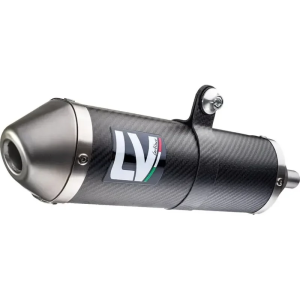 Tub de eșapament slip-on X-Fight din fibră de carbon pentru motoare în doi timpi, cu aspect de titan