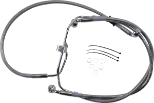 Extended Length Stainless Steel Brake Line Kit Silver, Clear-coated Oversize [+51 mm (2'')], 1, nordicamoto.ro