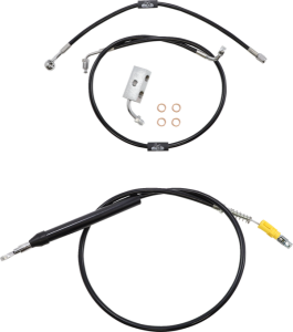 Standard Black Vinyl Braided Handlebar Cable/brake Line Kit Black