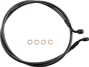 E-z Align Dot Braided Single Disc Front Brake Line Black, Black Pearl, 3, nordicamoto.ro