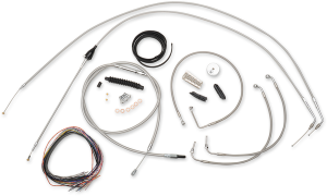 Complete Stainless Braided Handlebar Cable/brake Line Kit Silver