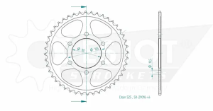 Pinion standard spate 525 negru, 2, nordicamoto.ro