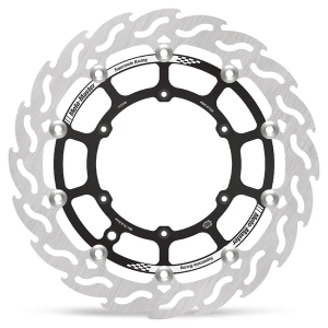Supermoto Front Racing Rotors Anodized, Black, Silver