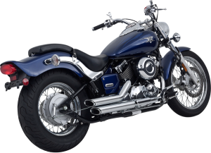 Shortshots Staggered Exhaust System Chrome, 1, nordicamoto.ro