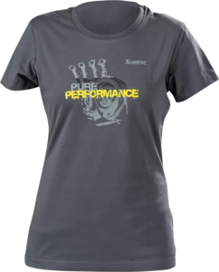 Women's Pure Performance T-shirt Charcoal, Gray, Yellow