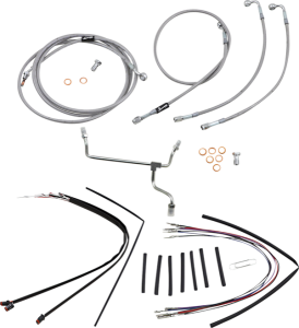 Complete Stainless Braided Handlebar Cable/brake Line Kit Silver, 1, nordicamoto.ro