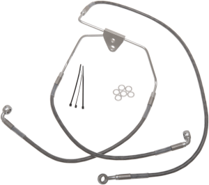 Extended Length Stainless Steel Brake Line Kit Silver, Clear-coated Oversize [+152 mm (6'')], 1, nordicamoto.ro