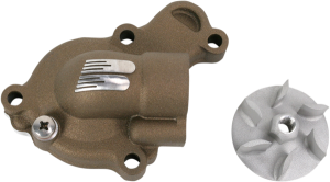 Supercooler Water Pump Cover And Impeller Kit Magnesium, Powder-coated