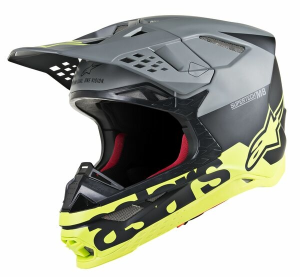 Helmet Sm8 Rdm Bk-g-ylBlack, Fluorescent Yellow, Gray, Matte 