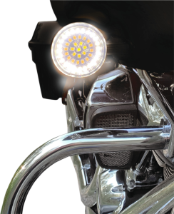 Front Dual Ring Turn Signal Inserts Amber, White, 2, nordicamoto.ro