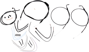 Complete Black Vinyl Handlebar Cable/line Kit For Ape Hanger Handlebars Black
