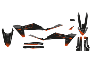 Graphics Kit With Seat Cover Gray, Black